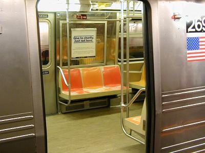 Open door of B train or F train.