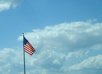 Flag in the sky.