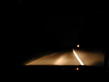 Road at night.