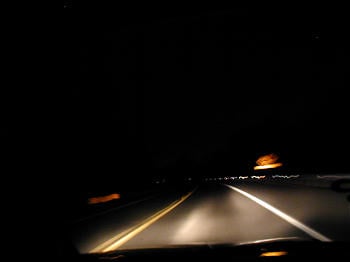Road at night.