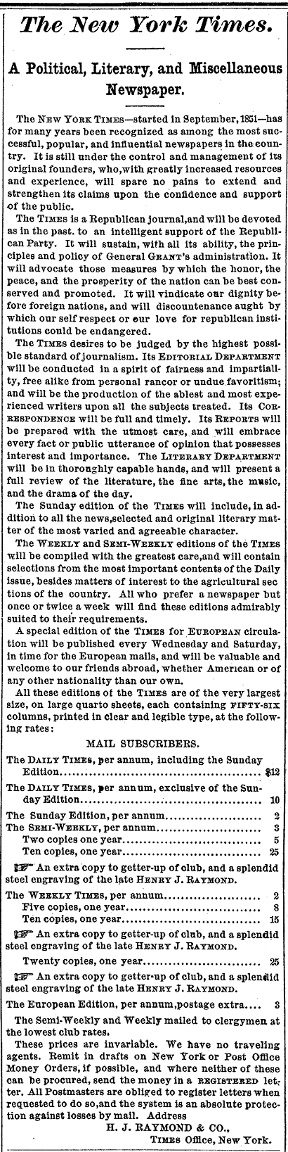 Advertisement for the New York Times