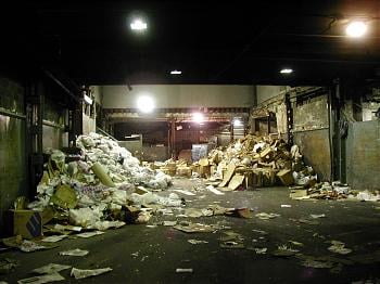 Recycling center, near the Manhattan Bridge, Brooklyn