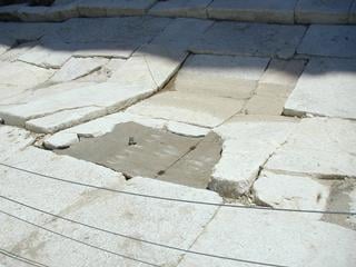 The dent made when those stones were shoved off.