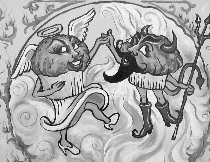 The muffins are angels; the muffins are devils.