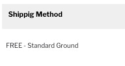 Screenshot: Just the words “SHIPPIG METHOD”