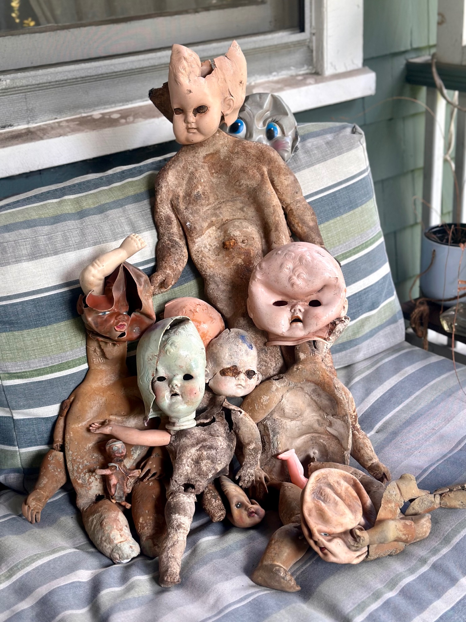 An almagamation of rotting doll parts.