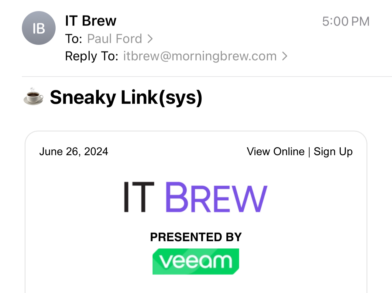 Subject: Sneaky Link(sys)