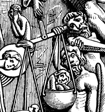 [Image: Weighing the Soul, 1875]